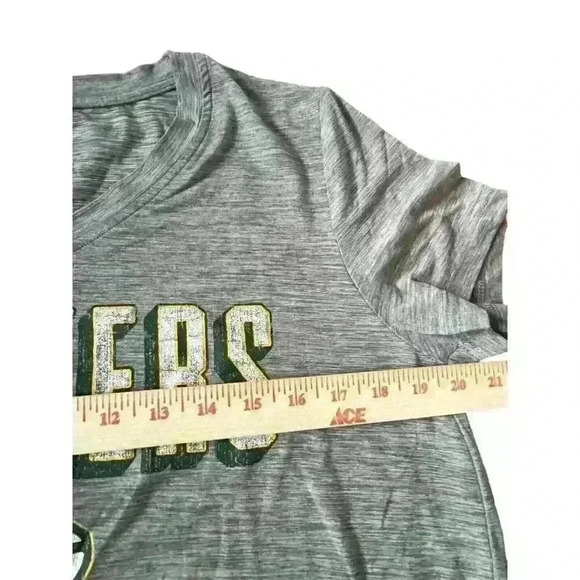 NFL Sz L Green‎ Bay Packers V-Neck T-Shirt Sporty Licensed - Picture 3 of 7